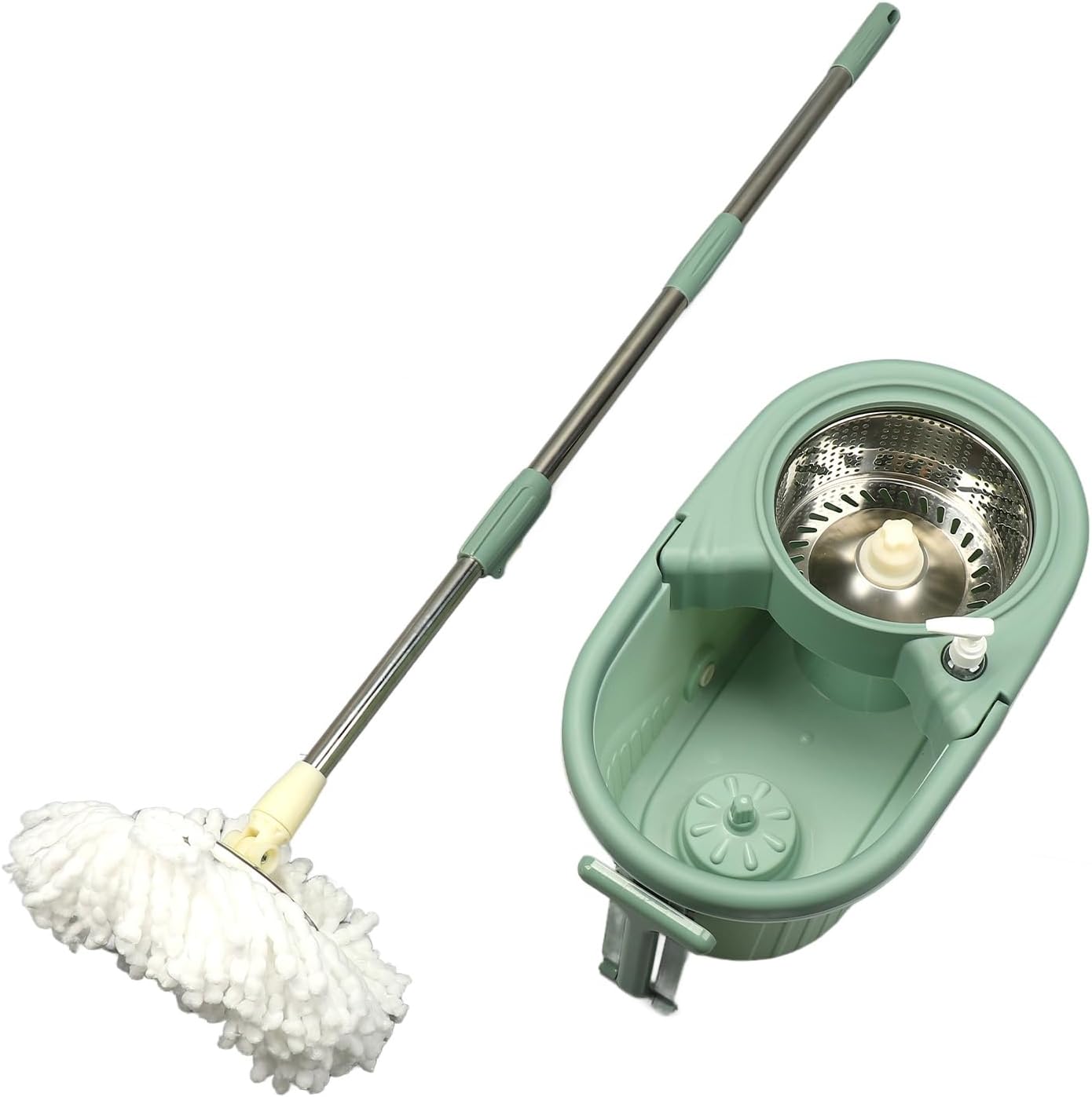 Spin Mop Bucket Floor Kit System Double Drive Washable Reusable Labor Saving Home Office