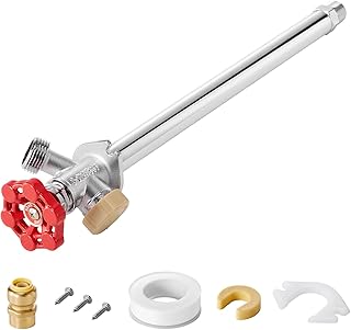 VEVOR Anti-Siphon Frost-Proof Sillcock, 12" Freeze Proof Outdoor Faucet Bib with Backflow Preventer, 1/2" Push-to-Fit Connector X 3/4" Hose Bibb, No Lead Frost-Free Spigot for PEX Copper CPVC Pipes