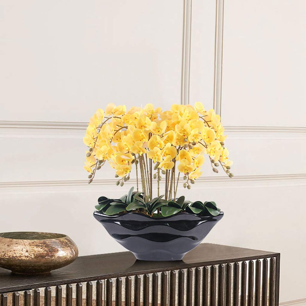 Große künstliche Phalaenopsis-Orchidee im Blumenarrangement, künstliche Phalaenopsis-Topfpflanze, Set für Exquisite Heimdekoration