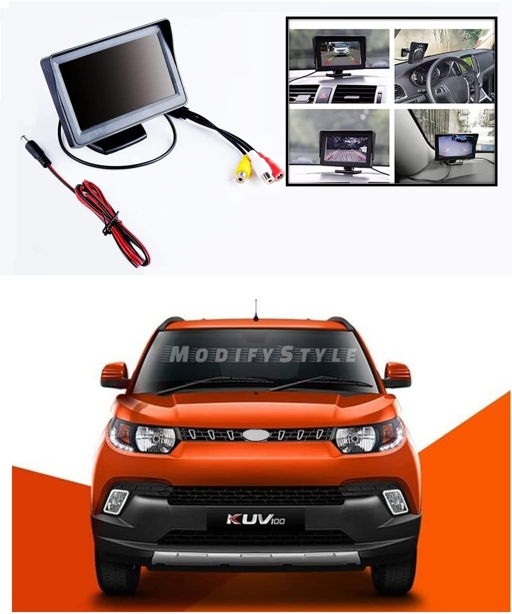 TFT LCD 4.3inch Display/Monitor Useful for Car Parking Video or Any Device Video Output Suitable for Mahindra KUV 100 (2016 to 2017) Type 1