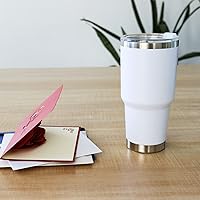 Vista 5 de Aurbhosa Vaso aislado de acero inoxidable de 30 onzas, doble pared aislada al vacío, taza de viaje con tapa, taza de café con recubrimiento térmico