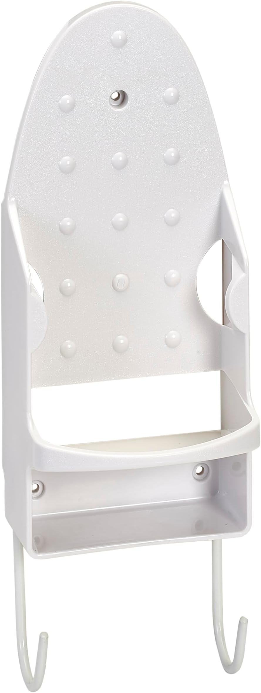 Laundry 360 Wall Mount Iron and Ironing Board Organizer Laundry Room Storage Fits Smaller Irons Easy Assembly White
