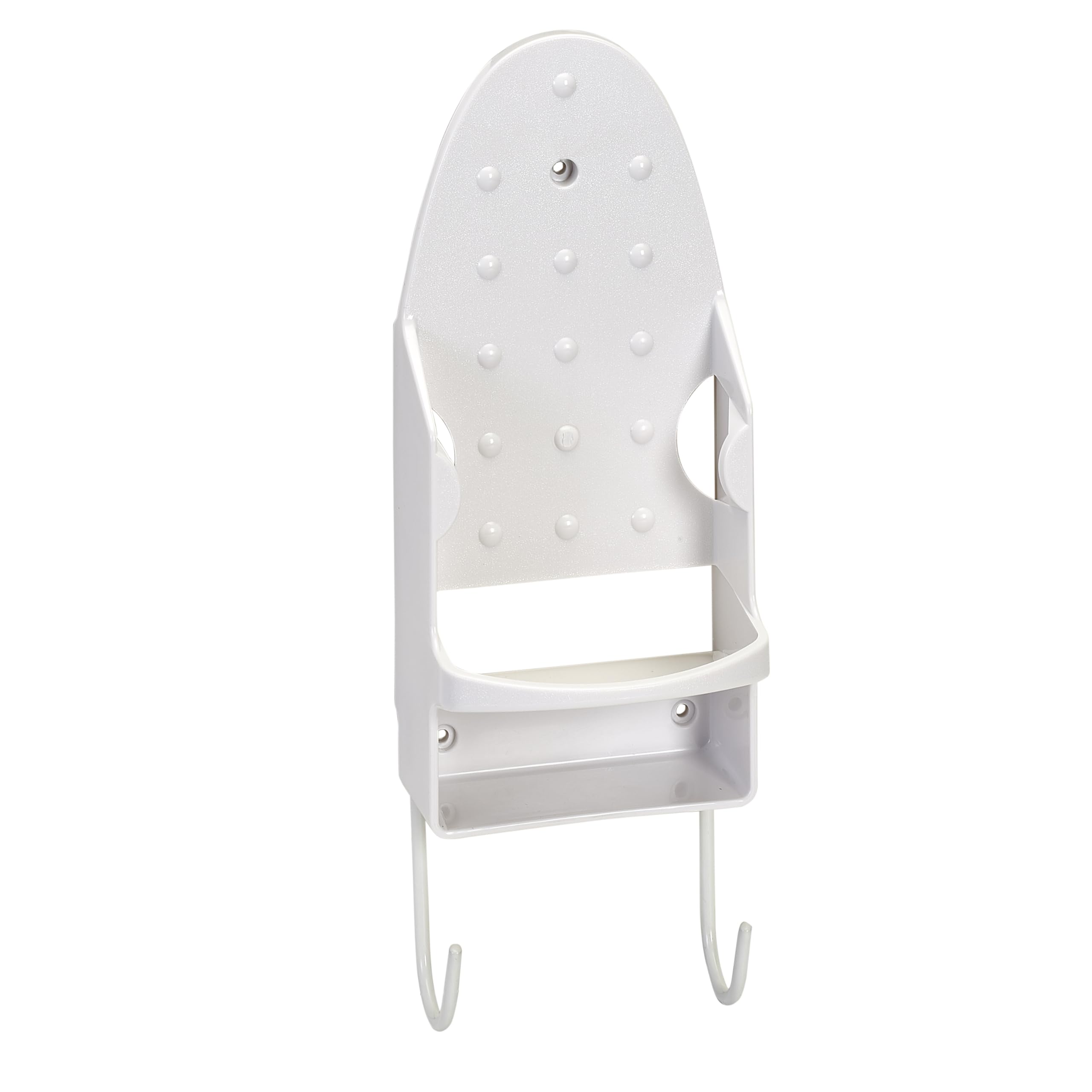 Wall Mount Iron and Ironing Board Organizer Laundry Room Storage Fits Smaller Irons Easy Assembly White