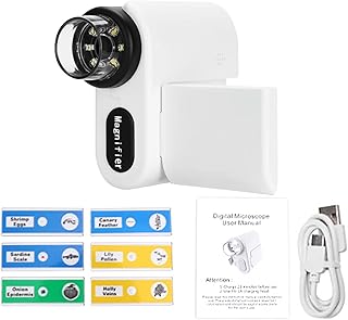 Microscopio digital portátil de bolsillo con pantalla de 2 pulgadas para niños y adultos, microscopio electrónico de video