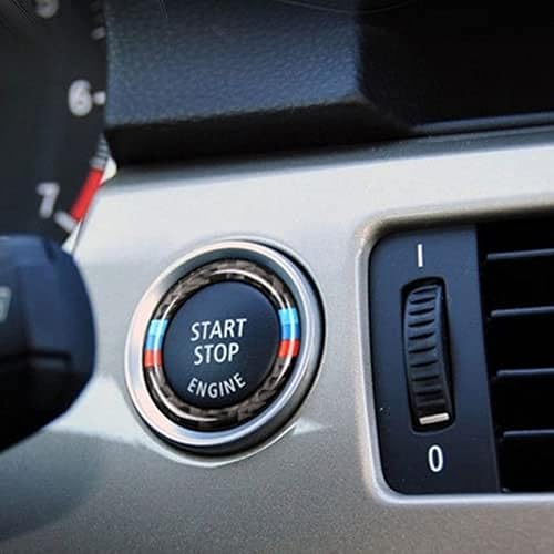 Miniatura 5 de DPHWW,Carbon Fiber Car Engine Start Stop Push Button Ignition Key Ring Decor Trim,for BMW 3 Series E90 E92 E93 E89 Z4 2009 2010 2011