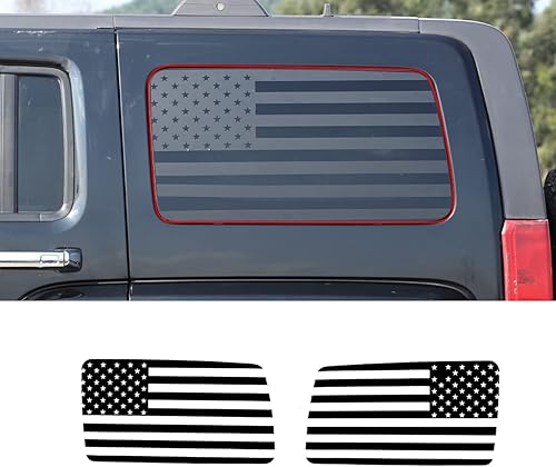 Miniatura 2 de Calcomanías de bandera de Estados Unidos para ventana trasera lateral compatibles con Hummer H3 2005-2009, calcomanía para ventana lateral de puerta