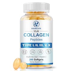 Multi Collagen Peptides for Women Men Hydrolyzed Collagen Peptides-Type I II III V X - with Hyaluronic Acid