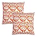 Stylo Culture indiana cuscino Covers arancione kantha stampato cuscino copre 16 x 16 cotone IKAT Square cucita a mano 40 x 40 cm per cuscino (set di 2 pezzi)