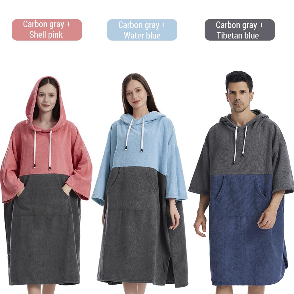 Asciugamani da bagno ad asciugatura rapida per piscina, accappatoio ad asciugatura rapida, poncho surf immersioni con cappuccio, mantello da spiaggia, antivento, caldo, adatto per uomini e donne