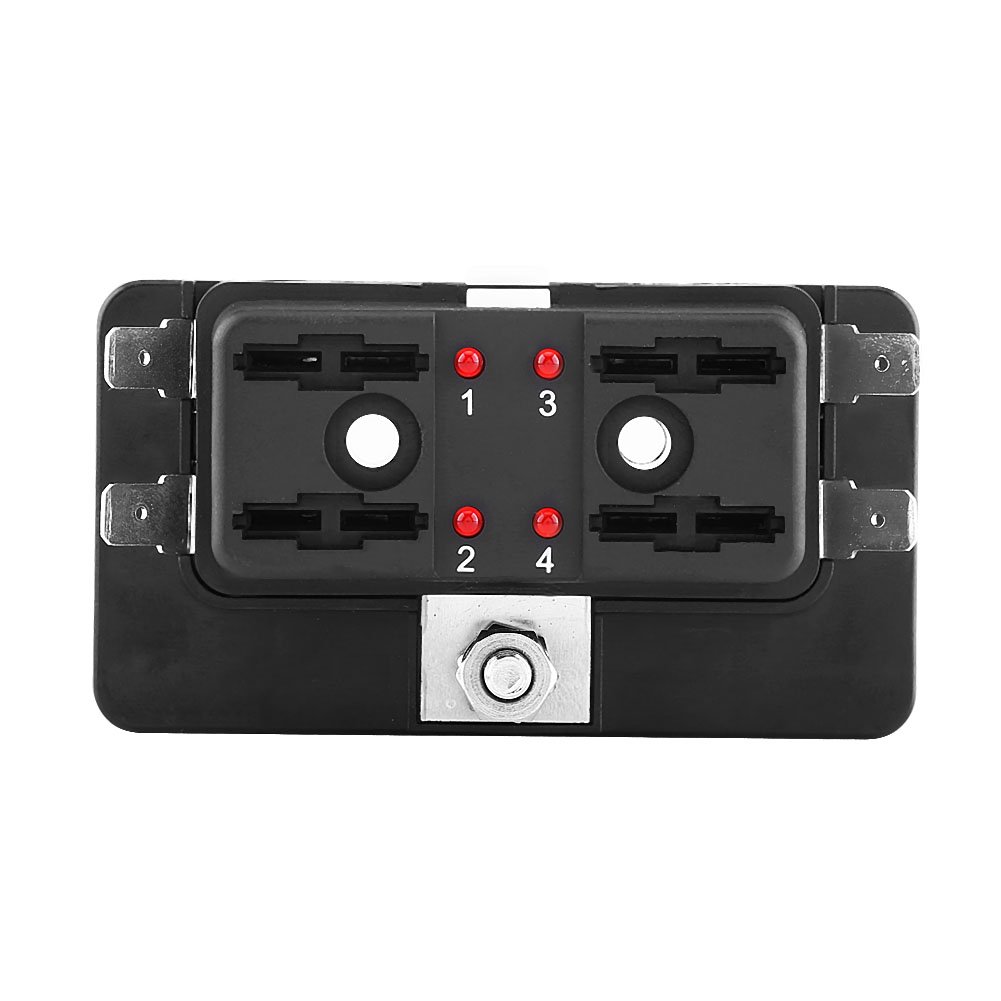 pour block Support de Porte-fusible DC 32V 4 Voies Avec Kit de Voyants LED pour Trike Marine Marine