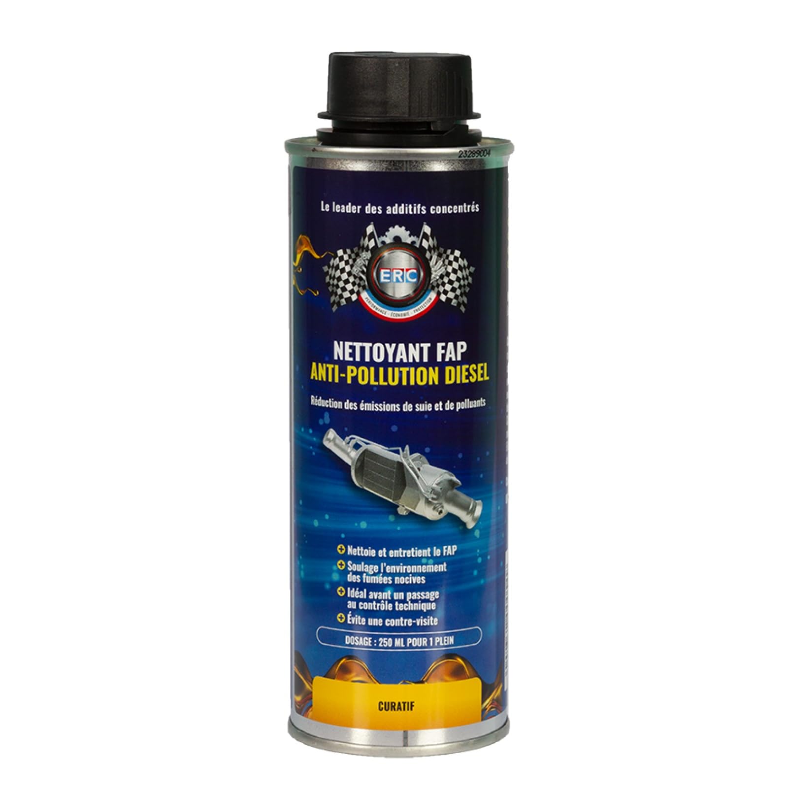 ERC – [Nettoyant FAP Anti-Pollution ] | Additif diesel | Réduit émissions polluantes | Nettoie filtre à particules | Facilite passage contrôle technique | Performances moteur optimales | 250 ml