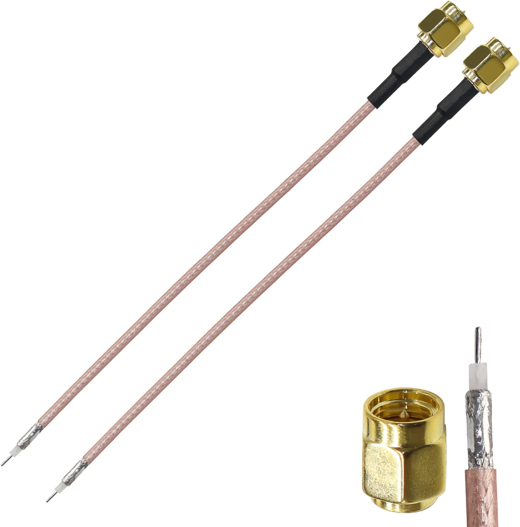 SMA to PCB Solder Wire Pigtail Cable SMA Male to PCB Welding WiFi Antenna Extension Cable for WiFi Wireless Router RG316 6inch(15cm) Soldering Coaxial Coax Cable 2 Pack