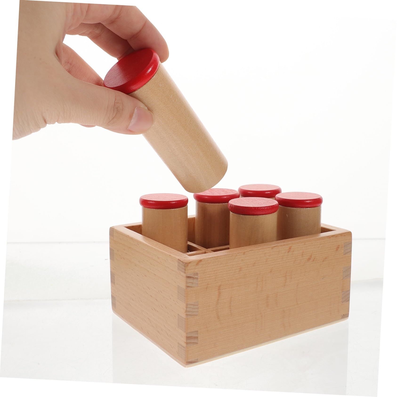 Sound Cylinder Shaking Box in Legno, Gioco Sensoriale | Sei Scomparti, Design Educativo per Bambini, Training Uditivo e Concentrazione