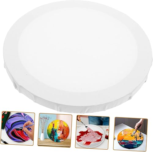 Miniatura 4 de Lienzo en blanco Pintura blanca Panel de lienzo Marco de pintura Círculo Lienzo Arte Marcos de pintura multiuso Tablero de artista Marco de pintura