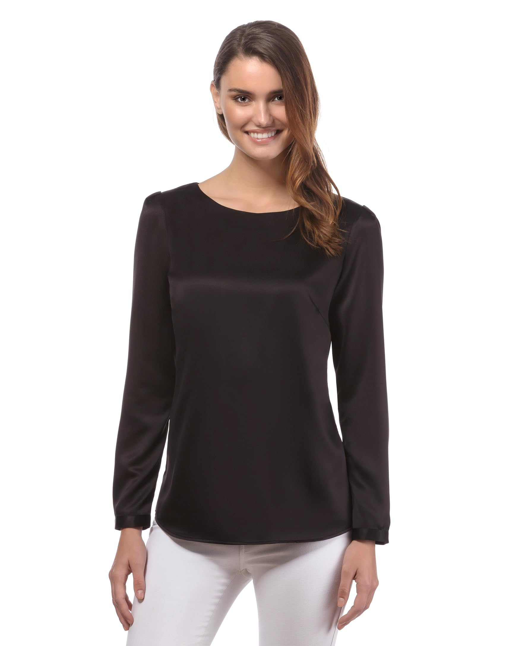Vincenzo Boretti Bluse, leicht tailliert, Rundhals