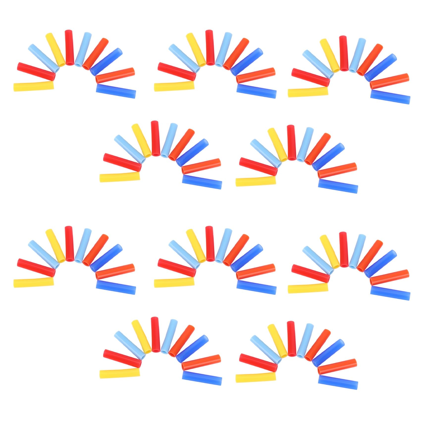 Hndhbfgrt 50pcs Assorted Colors Reusable Silicone Straws Tips Covers for 0.24inch 6mm Stainless Steel Drinking Straw