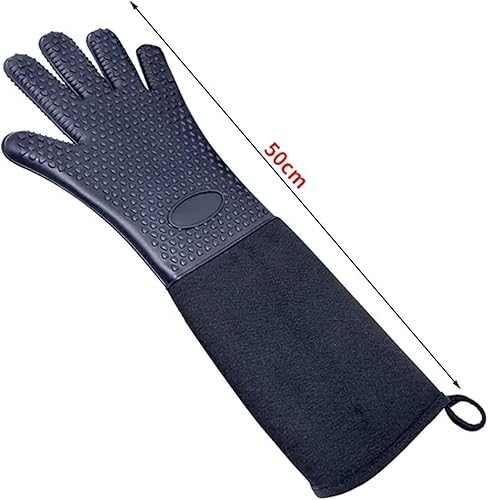 Miniatura 2 de Guantes de horno de silicona profesionales extralargos con forro acolchado, guantes de horno duraderos resistentes al calor, guantes de horno