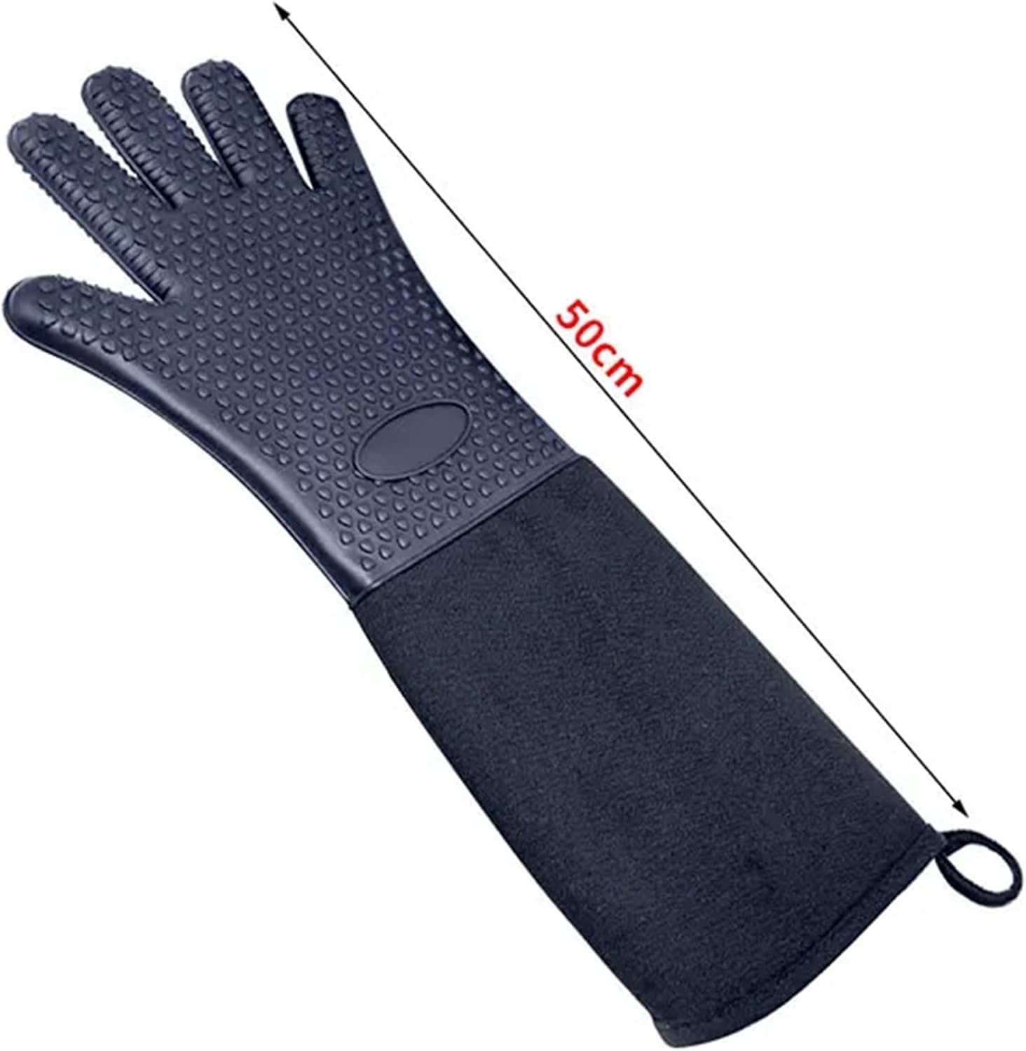 Photo 1 of **BLACK***Linwnil Extra Long Professional Silicone Oven Mitts with Quilted Liner, Durable Heat Resistant Oven Gloves, Heat Resistant Oven Gloves,2 Pack (Black)