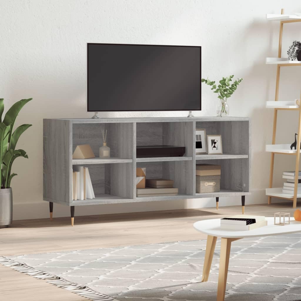vidaXL Szafka pod TV, szary dąb sonoma, 103,5x30x50 cm