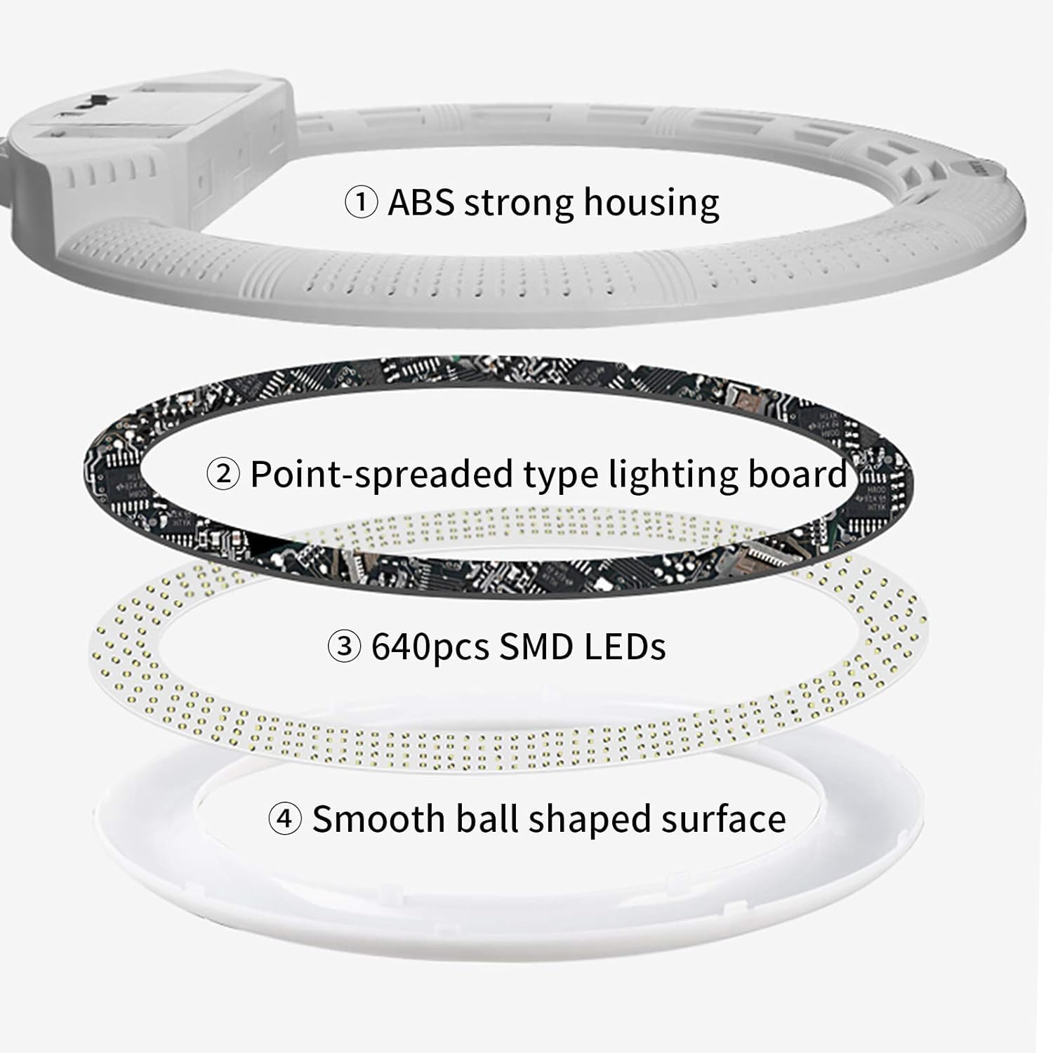 22 Zoll 100W LED-Ringlampe Licht Kits:Handtasche,Infrarot-Fernbedienung und 3 Basen der Handy-Halterung,für Make-up Portrait Selfie YouTube Beleuchtung (ohne Stativ)