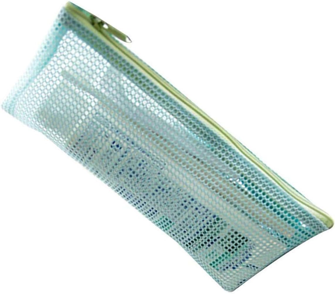 SYBL 2PCS Green Multipurpose Mesh Nylon Cosmetics Bag with Zipper Reusable Packing Storage Bag Travel Pouch Toiletry Cosmetic Tools Holder Toothbrush Toothpaste Organizer Pocket for Vacation Travel
