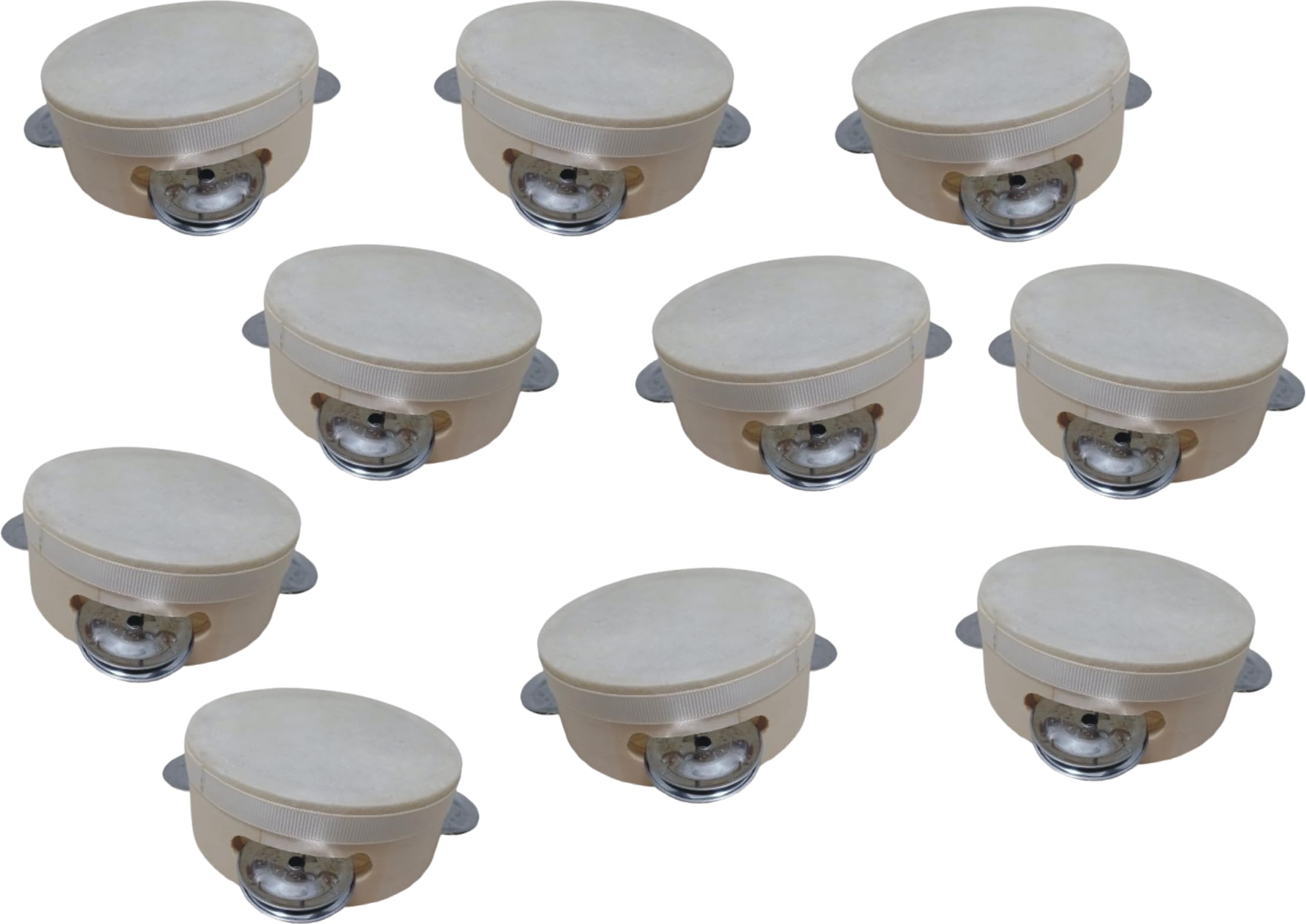 10 Tamburello in legno con sonagli in metallo 20 cm. Diametro, Perty, Festa, Danza, Bomboniera, Articolo Artigianale.