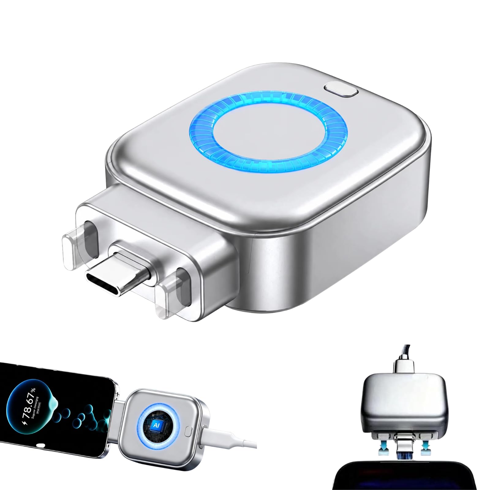 Smart Auto Stop Charging Adapter, Type-C, 140W Fast Charging, Auto Eject Overcharge Protection, Universal, Compatible with Smartphones and Tablets-image-12