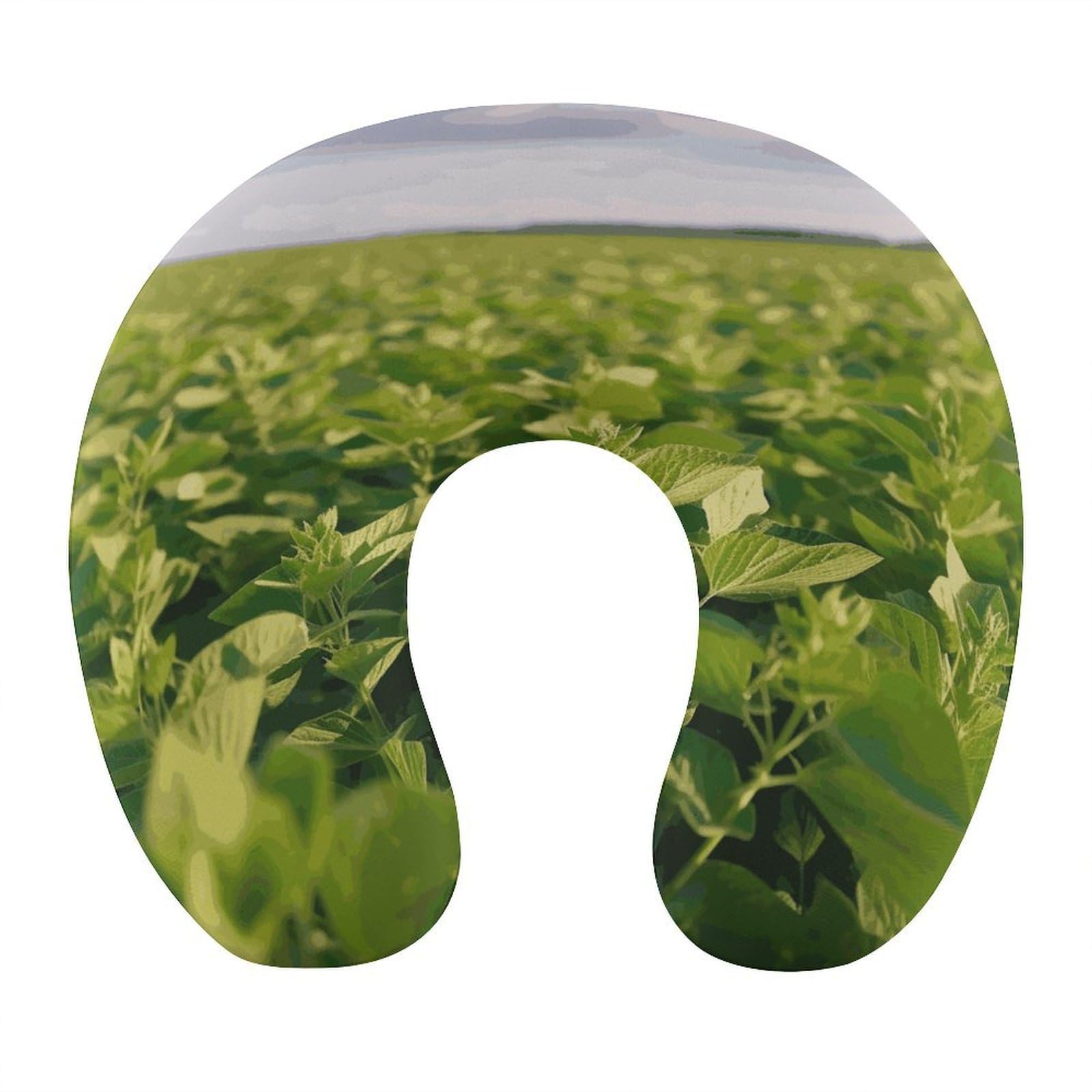 FekiLoot Soybean Field Travel Pillow U Shaped Neck Pillow Comfortable Memory Foam Pillow Portable Soft Headrest Lightweight Neck and Head Support for Planes Trains Self-Driving Cars
