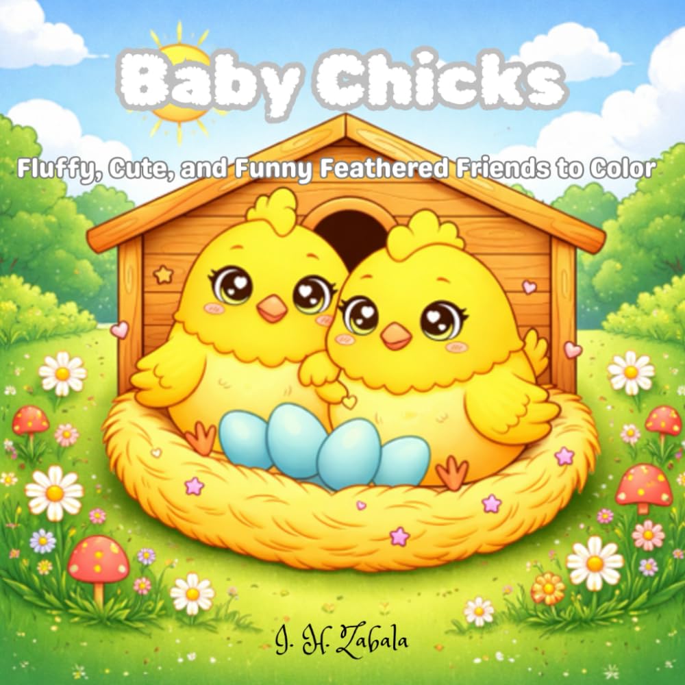 Baby Chicks: Fluffy, Cute, and Funny Feather Friends to Color (The Baby Wildlife Coloring Book Collection)