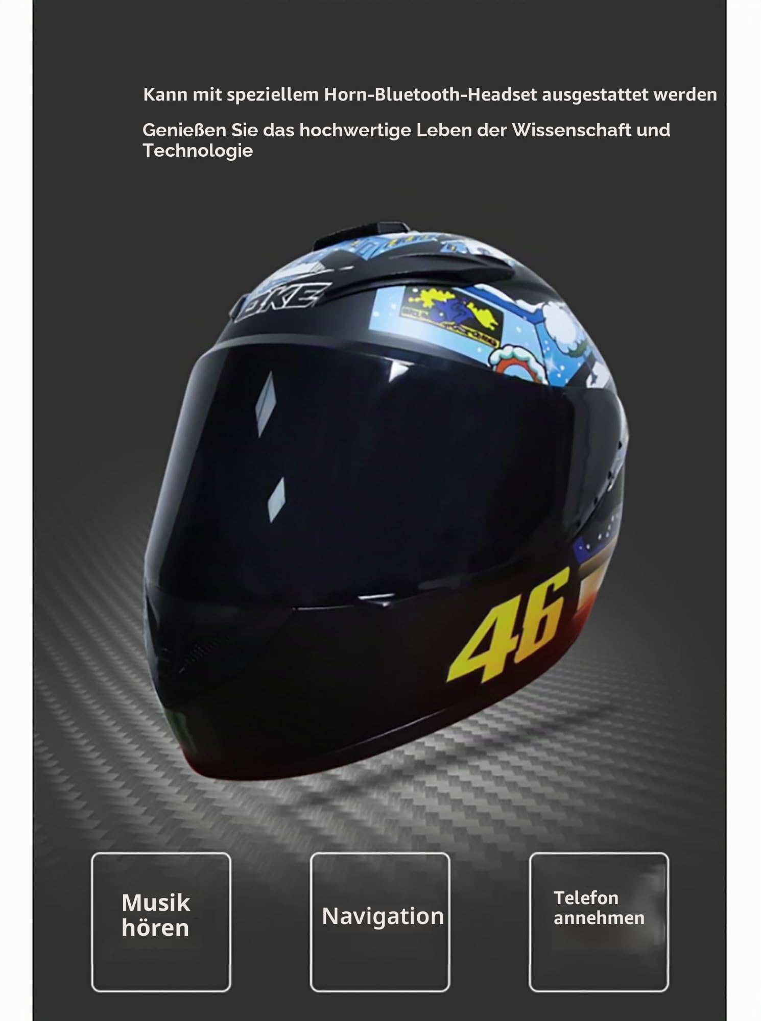 Integralhelm, Motorradhelm, modulare Motorradhelme für Unisex-Erwachsene, Streetbike, Cruiser, Roller, DOT-zugelassen C,XXXL63-64CM