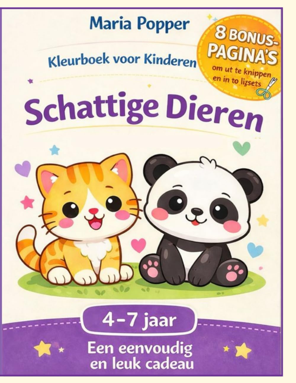 Kleurboek voor Kinderen: Schattige Dieren om te Kleuren: Eenvoudige en Schattige Dieren voor Kinderen vanaf 3 4 5 6 7 Jaar