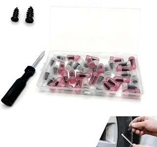 40PCS Tire Repair Nails, Vacuum Tire Puncture Repair Screw Kit with Screwdriver, Heat-resistant & Wearproof Emergency Threaded Seal Plugs, Universal for Most Vehicles, Motorcycles (Black)