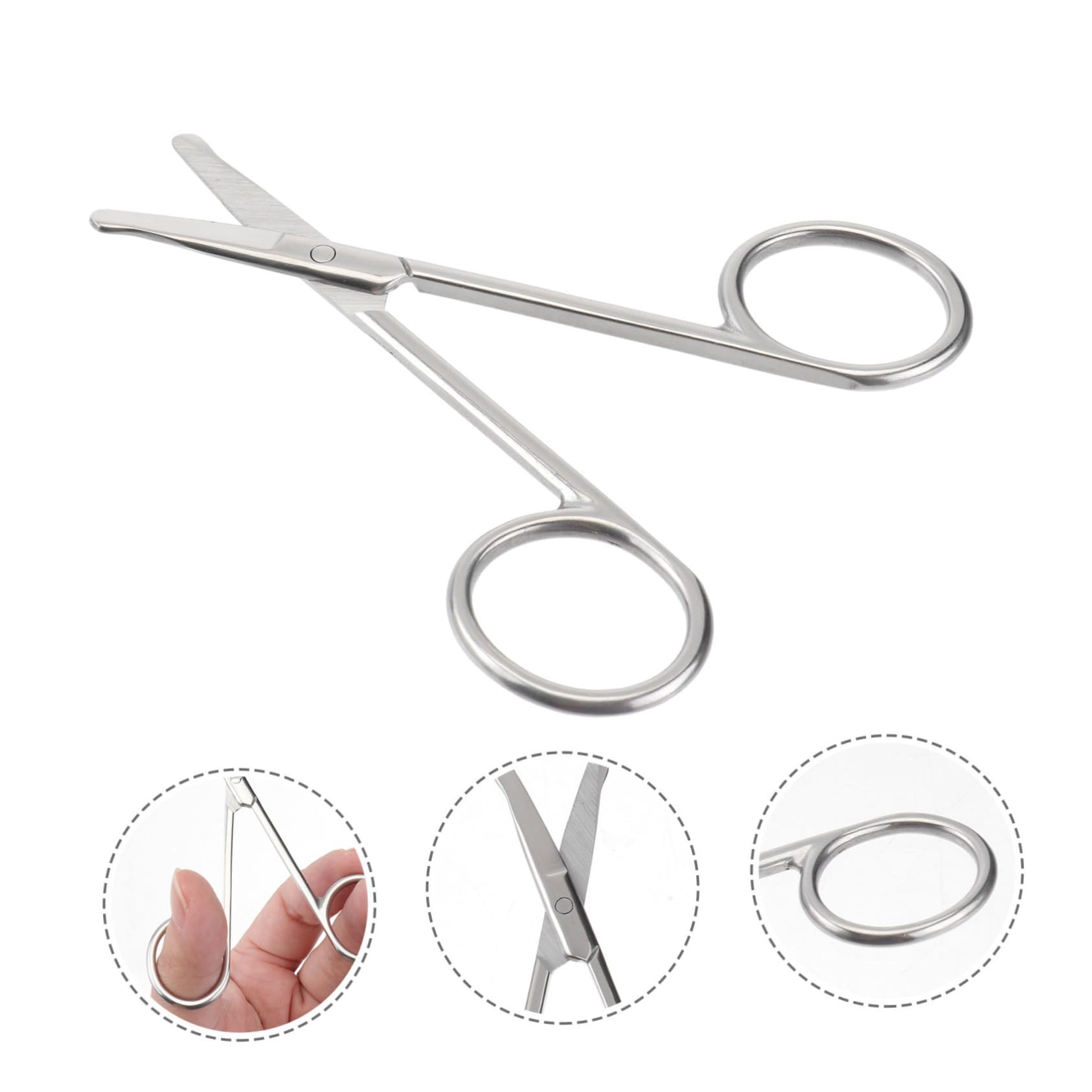 PLAFOPE 2Pcs Stainless Steel Eyebrow Trimming Tools Safe Easy Nose Hair Scissors and Scissors for Men Women Care Supplies for Home Use