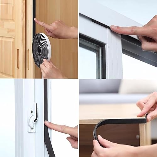 Miniatura 6 de KX - Cinta aislante de espuma, burlete autoadhesivo para puerta, 38 pulgadas x 18 pulgadas de grosor, cinta de sellado de espuma para sellado de