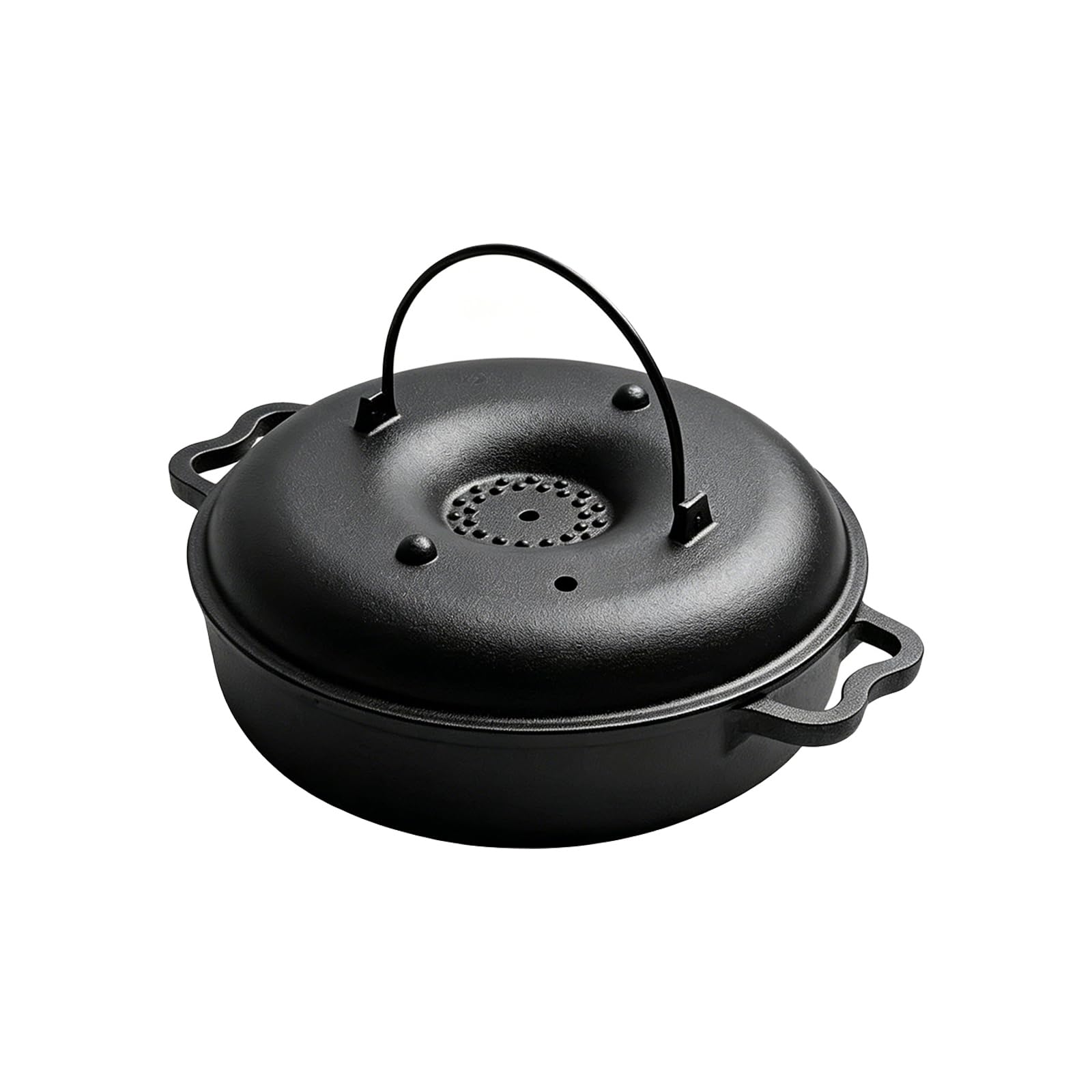 NMFLAB Cast Iron Cookware Skillets Roaster Pan for Roasting Vegetables Meats Garlic Potatoes for Outdoor Indoor Cooking Use Sweet Potato Roaster