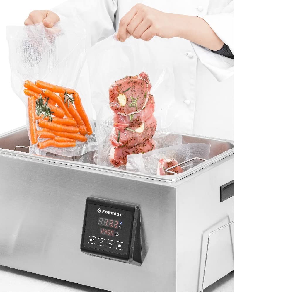 Sous Vide Roner Cucina Professionale, Circolatore Bagnomaria, Machina Sottovuoto, Slow Cooker, 28 Litri, per Cottura a Bassa Temperatura, 5-95 ºC, Potenza 1.5 kW, 230V