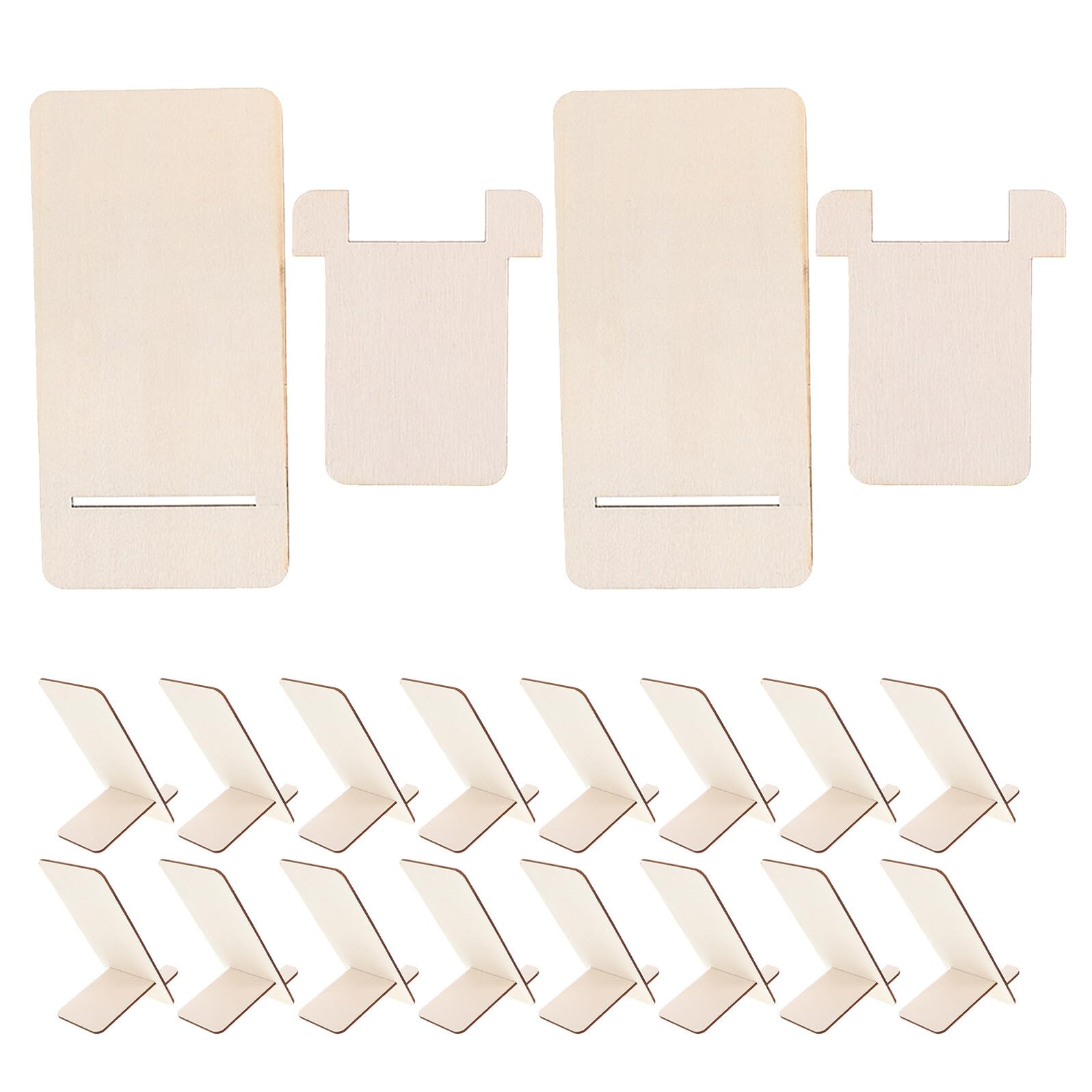 Supporto per Telefono in Legno Grezzo Portatile da Scrivania Mini Supporto per Cellulare e Tablet Set da 25 Pezzi per Ufficio e Casa Design Creativo e Naturale per Uso