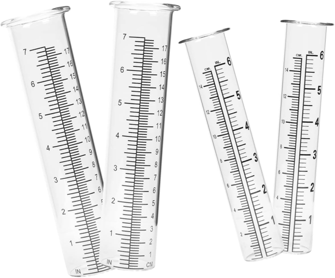 Happyyami 12 Pcs Rain Gauge Rainfall Test Tube Rain Fall Gauge Rainfall Gauge Water Gauge Tube Rain Meter Rain Guage Rain Measure Gauge Rain Catcher Out Door Toys Glass Preserved Flower Tool