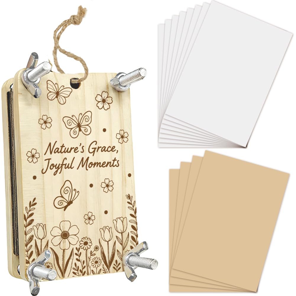 PRESSINART Pressed Flower Kit 2.5 x 3.9 Inch 4 Layers Wood Flower Press Butterfly Wooden Pocket Pressing Boards Tools Crafting Kits Spring Summer DIY Bouquet Leaf Preservation Arts for Bookmark Frame