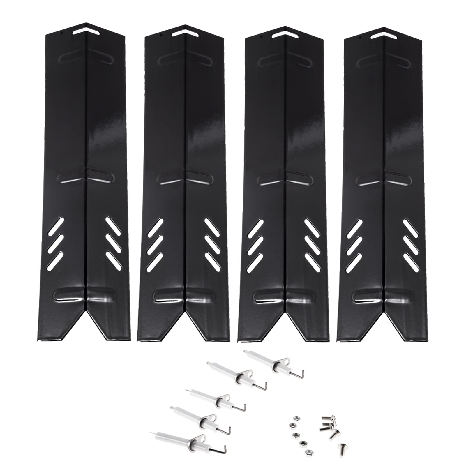 BQMAX 15 inch Heat Shield Grill Parts for Dyna-glo DGF493BNP DGB494SPB DGB495SDP DGB495SDP-D, Backyard BY14-101-001-02 GBC1460W GBC1461W, Porcelain Electrodes Included