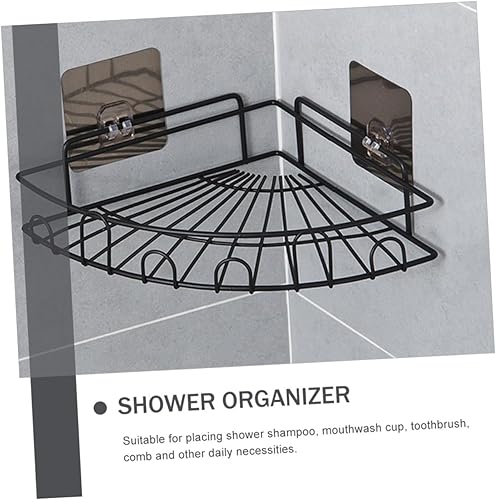 Miniatura 7 de Estante de esquina de ducha montado en la pared, estante triangular para artículos diversos, organizador de baño, diseño de perforación, ahorro de