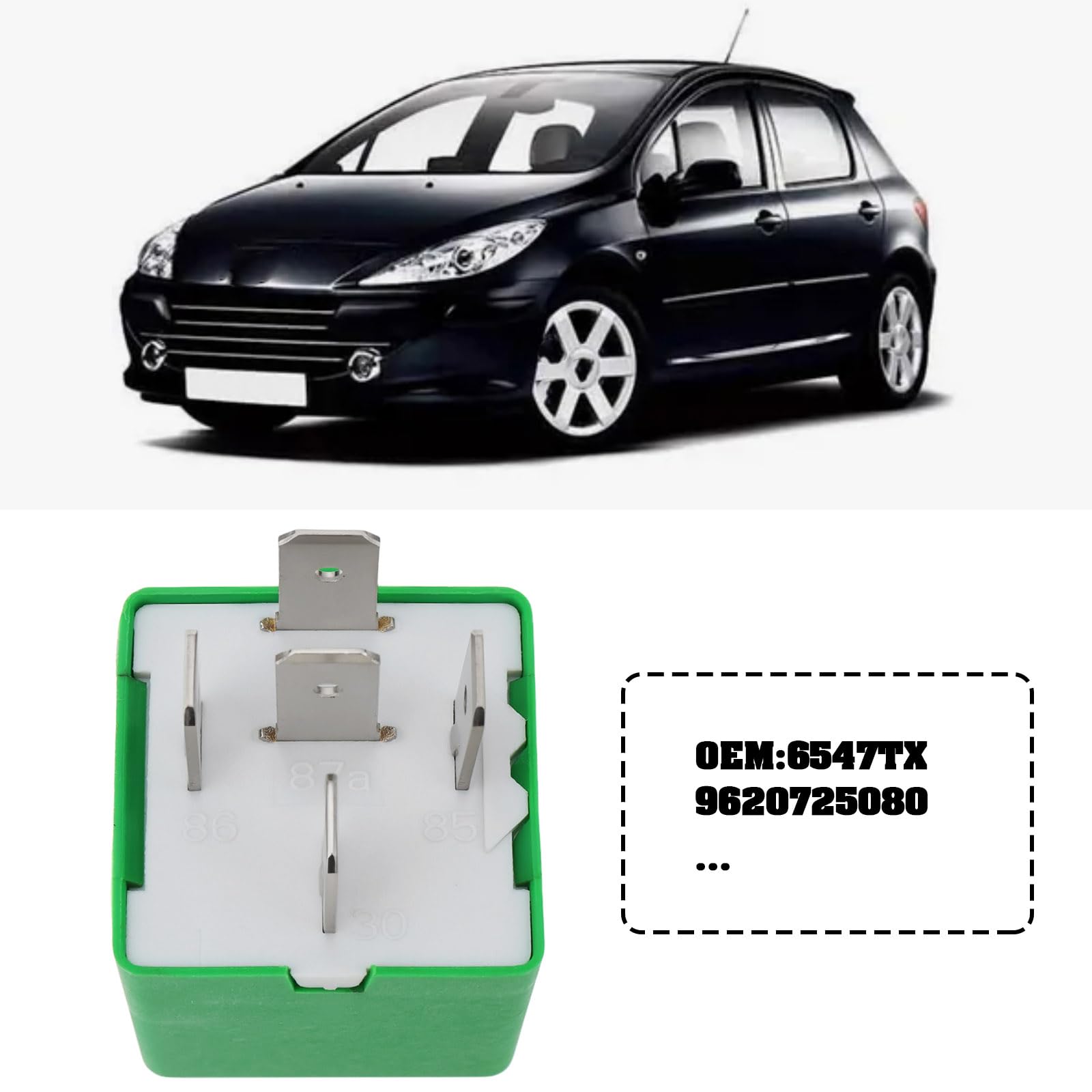 Relè Ventola Radiatore Di Raffreddamento 2 Pezzi Compatibile Con Citroen CompatibileCon Peugeot 206 207 306 307 406 407 807 6547TX