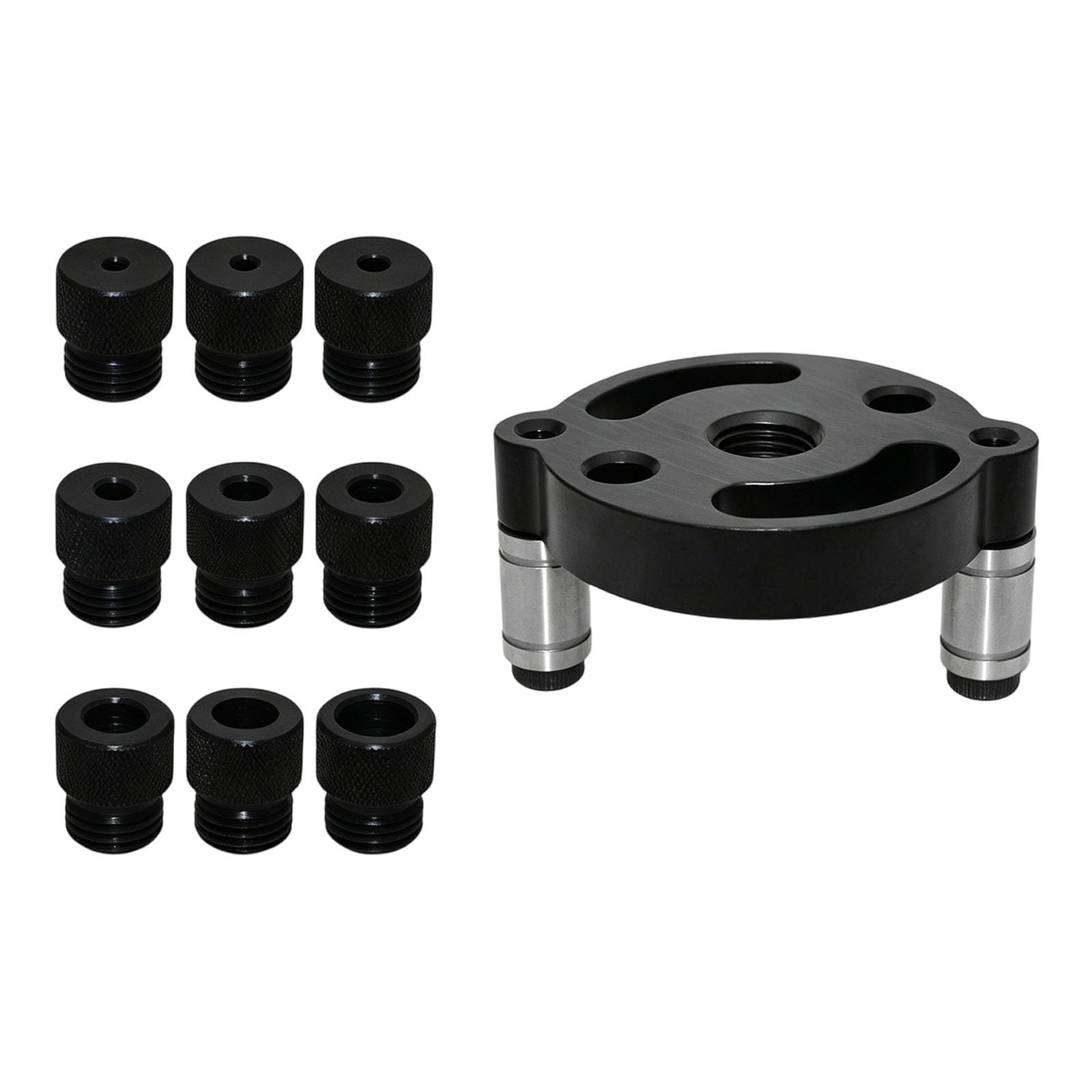 Shntig 10Pcs Black Manual Joinery Locator Jig With Dowel Drill Guide Bushings For Furniture Assembly, Board Alignment And Wood Repair Woodworking Dowel Jig Drill Guide Doweling Joinery Locator Board Alignment Furniture