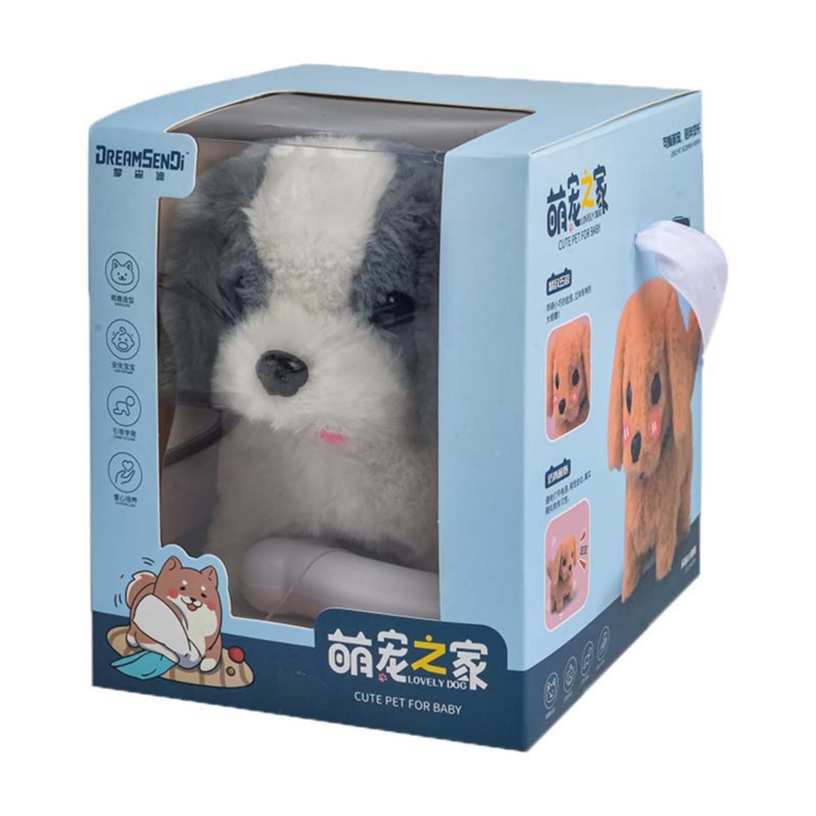 Chien Robot Intelligent, Chiot Robot Qui agit comme Un Vrai Chiot, des Chiens en Peluche interactifs électroniques pour s'asseoir, aboyer, Marcher et Courir B