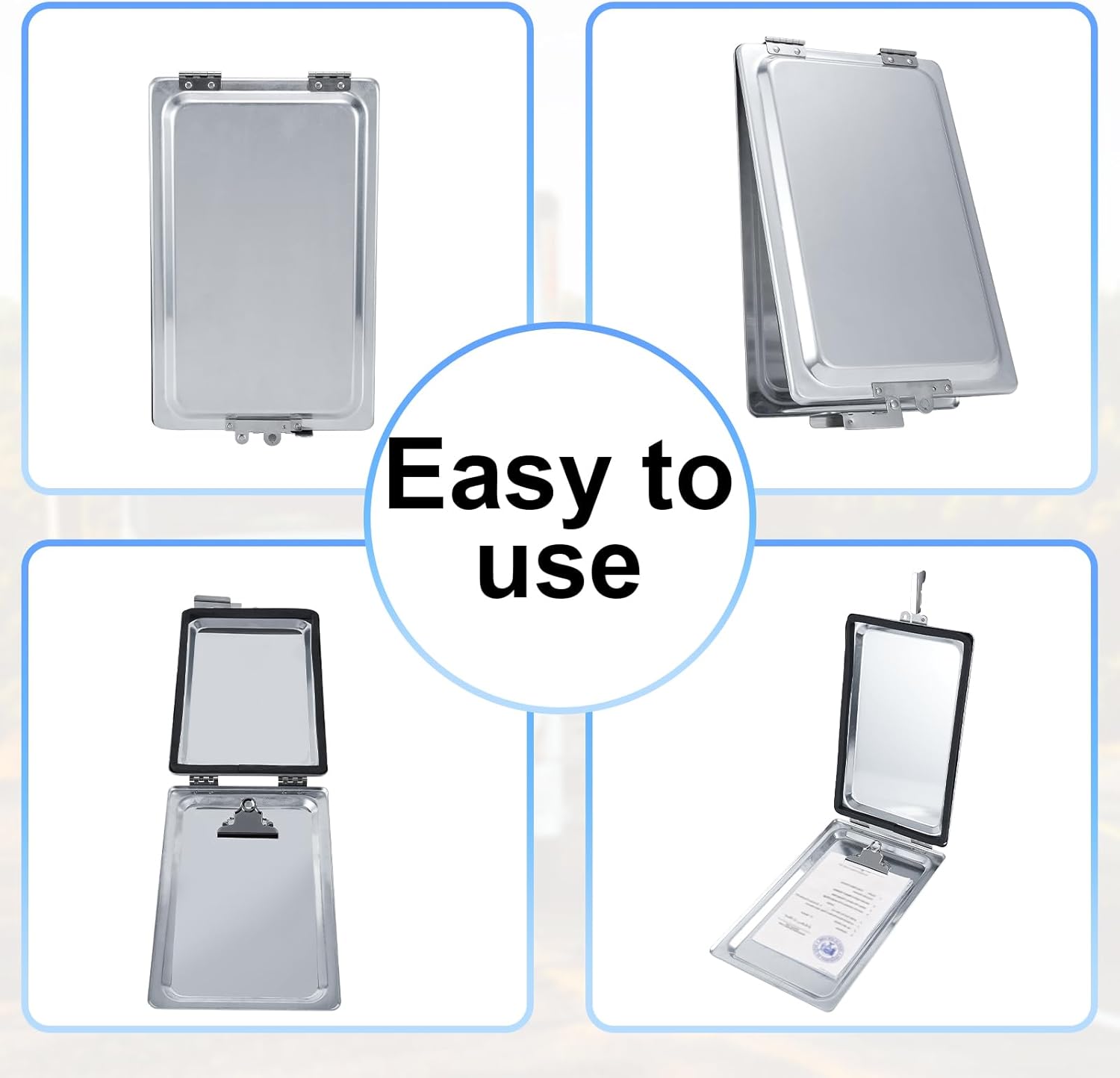 4Pack Truck and Trailer Aluminum Manifest Box Holder with Stainless Steel Hinges and Latch Waterproof Document Holder Kit for Truck and Trailer