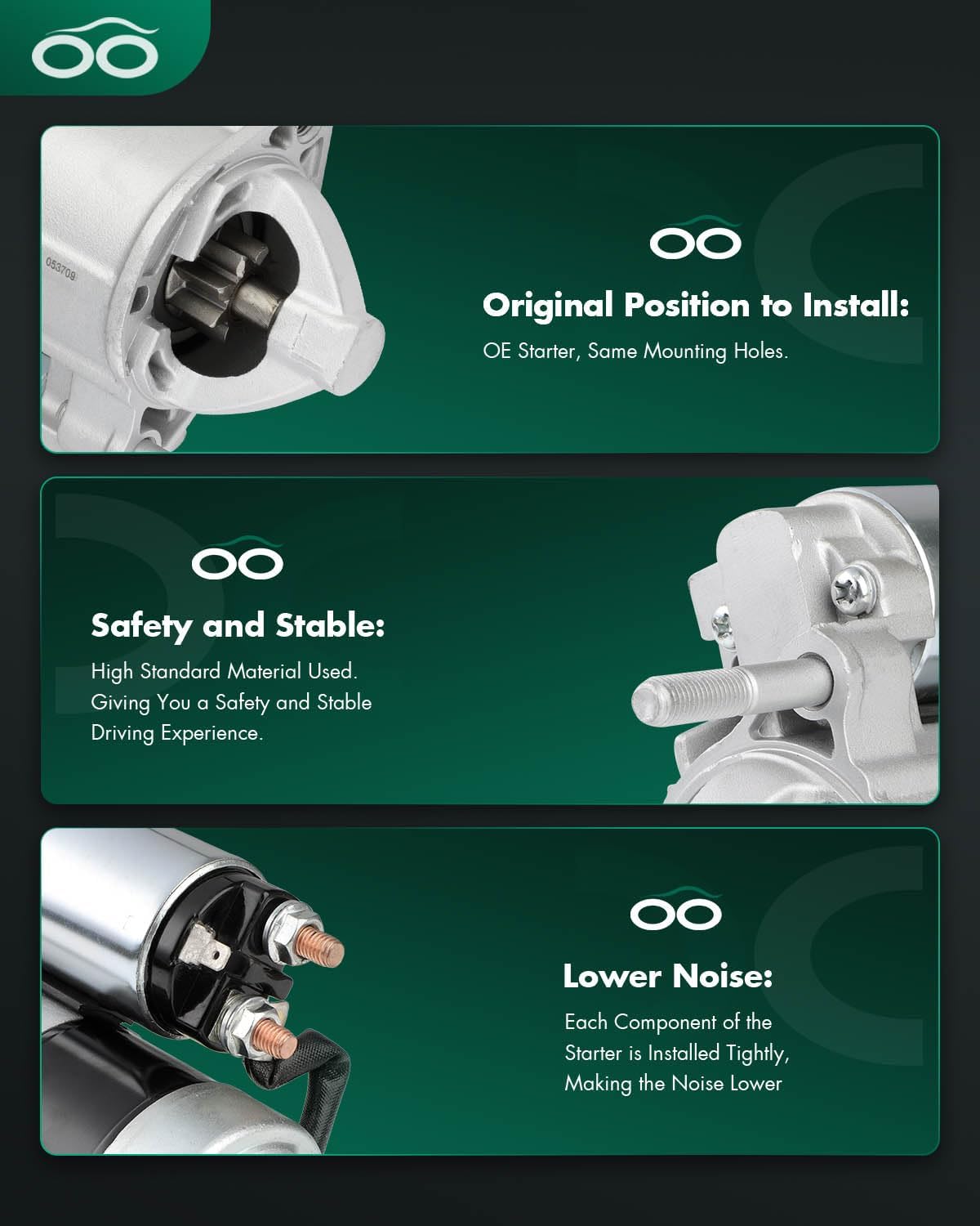 SCITOO Motor Starter for SMN0004 113020 Starters Fit for Hyundai for Santa Fe 2001-2006, for Hyundai for Sonata 2002-2005, for Hyundai for Tiburon 2003-2008, for Hyundai for Tucson 2005-2008