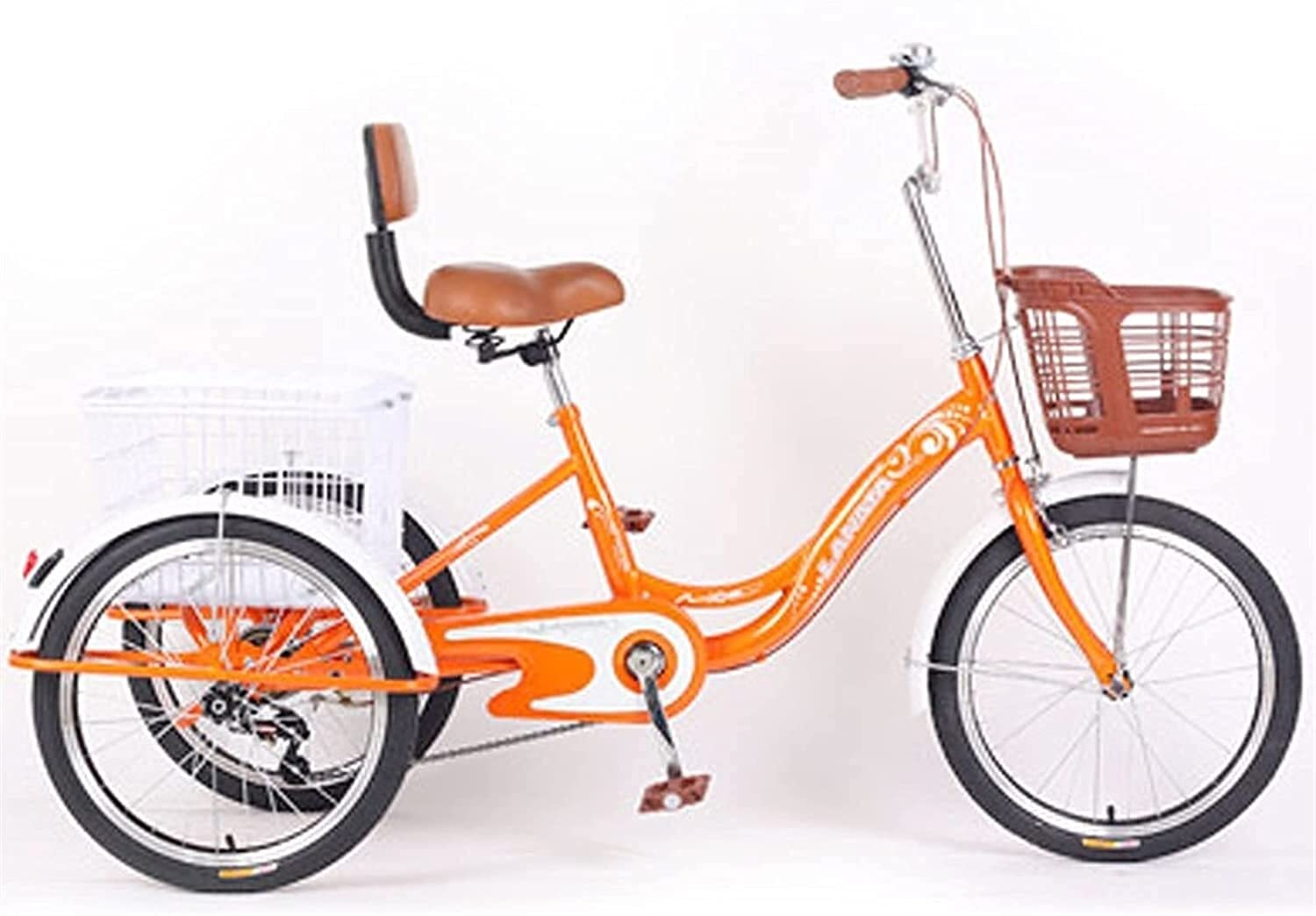 GRDDBZA Adult Tricycle - 3 Wheel Bikes for Adults Shopping Safe Adult Tricycle 20 Inch 3 Wheel Bike Trike for Adult 1 Speed Three Wheels Bicycles with Backrest and Cargo Basket City Bike