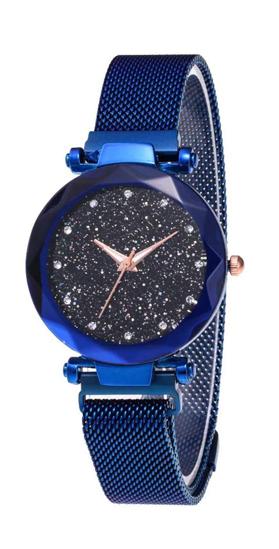 Acnos® Premium Black Round Diamond Dial with Latest Generation Blue Magnet Belt Analogue Watch for Women Pack of - 1 (DM-BLUE05) (B0842WJMZ2) Amazon Price History, Amazon Price Tracker