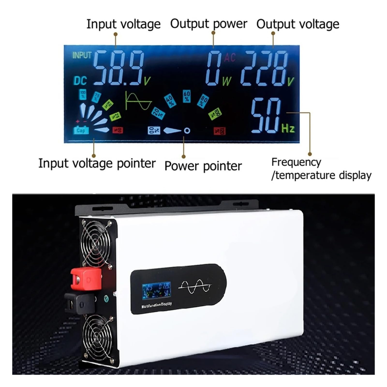Convertidor Adaptador DC 12V/24V/36V/48V/60V/72V/96V AC 110V 220V 60Hz 50Hz 10KW 6600W Fuera Red Inversor Solar Onda Sinusoidal para Pura inversor