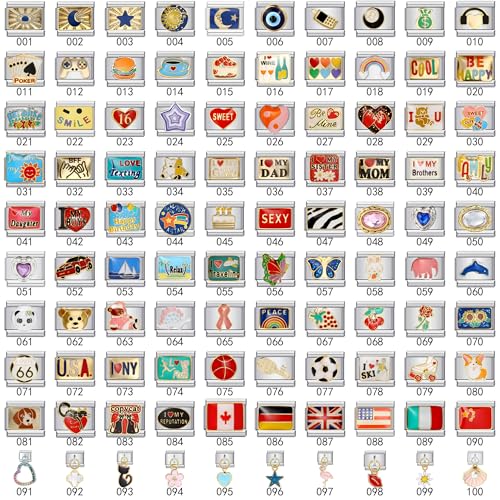 Customized Italian Charm Bracelet – Select a Starter with Icon and Letter Charms,Personalized Name Bracelet Gift for Women,Men,Love,Mom,Daddy,Family,Friends2